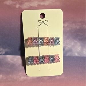 💖💙 Cotton Candy Dream Gummy Bear Hair Clips 🍬 One-of-a-Kind ~ 2/$10